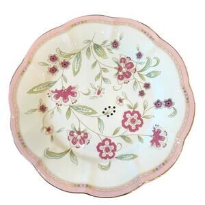 Grace Teaware Pink Corn Flowers with Gold Trim 10.5” Dinner Plates Set of 4 New